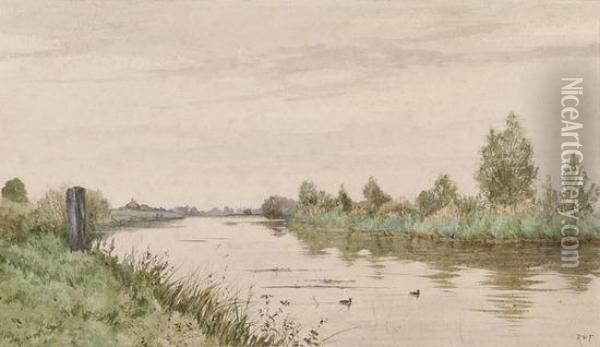 A Quiet River Oil Painting - Robert Winter Fraser