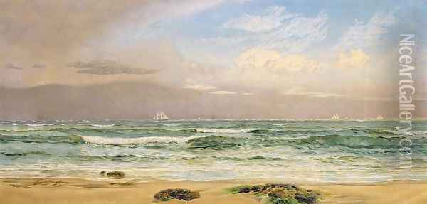 Shipping Off the Coast Oil Painting - John Edward Brett
