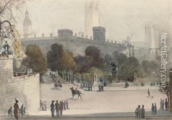 Horse Guards Parade Oil Painting - Albert Henry Fullwood