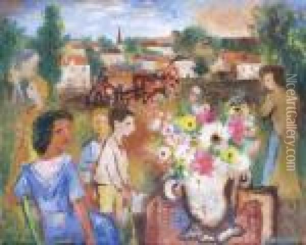 La Famille Du Laboureur Oil Painting - Charles Walch