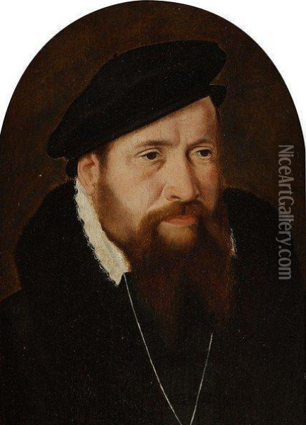 Portrait D'homme Au Beret Oil Painting - Bartholomaeus Ii Bruyn