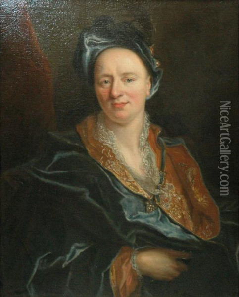 Portrait Of The Artist Oil Painting - Nicolas de Largillierre