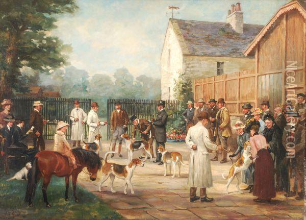 The Puppy Show Oil Painting - G.D. Giles