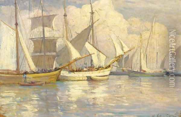 Sailing Boats Oil Painting - Nikolaos Chimonas