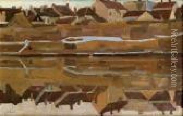 Dorf Am Fluss I Oil Painting - Egon Schiele