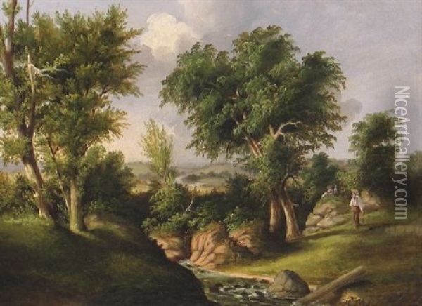Landscape With Figure Oil Painting - Charles Codman