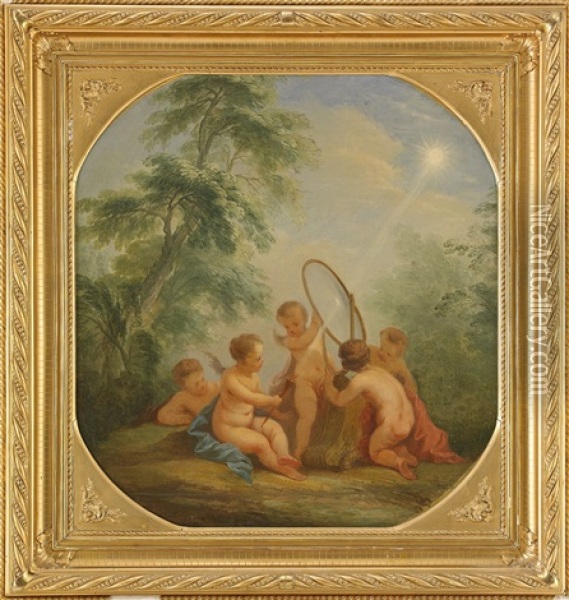 Allegori Over De Fyra Elementen - Elden - Dorroverstycke Oil Painting - Lorenz Pasch the Elder