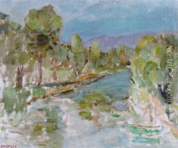 Flodlandskap, Provence Oil Painting - Ivan Ivarson