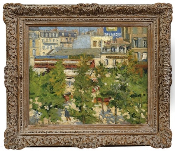 Boulevard De Clichy In Paris Oil Painting - Georges Barwolf