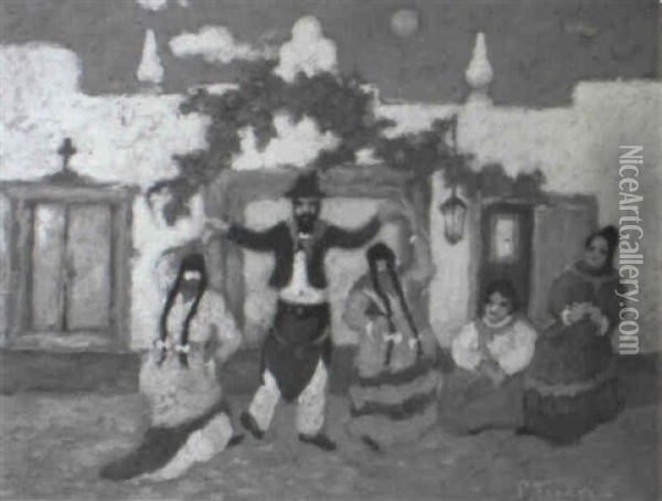 Folk Dance Oil Painting - Pedro Figari
