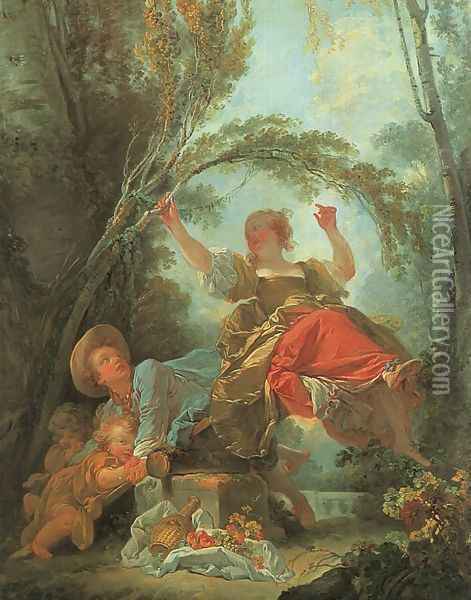 The See-Saw Oil Painting - Jean-Honore Fragonard