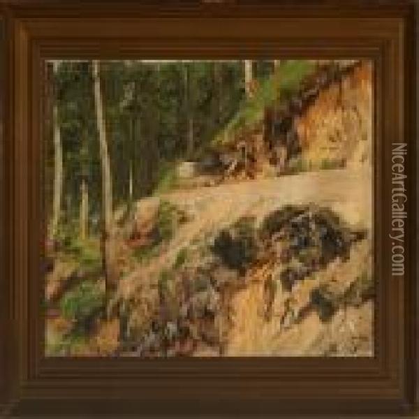 Woodscape Oil Painting - Janus Andreas La Cour