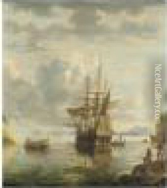 Navire Hollandais Pres D'une Cote Du Bresil Oil Painting - Bonaventura, the Elder Peeters