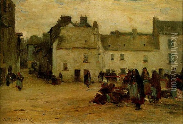 Irish Market Scene Oil Painting - Walter Frederick Osborne