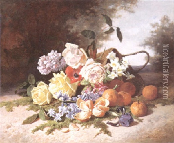 Bloemen En Vruchten Oil Painting - David Emile Joseph de Noter