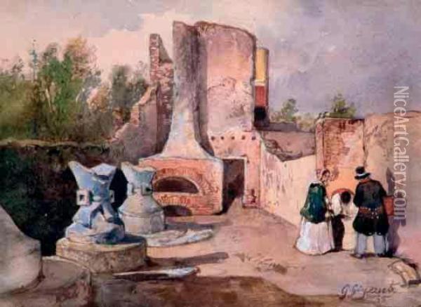 Forno A Mulino In Pompei Oil Painting - Giacinto Gigante
