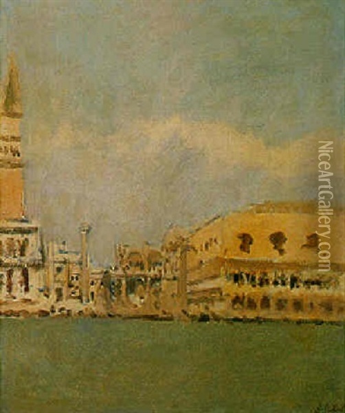 The Doge's Palace And The Campanile, Venice Oil Painting - Walter Sickert