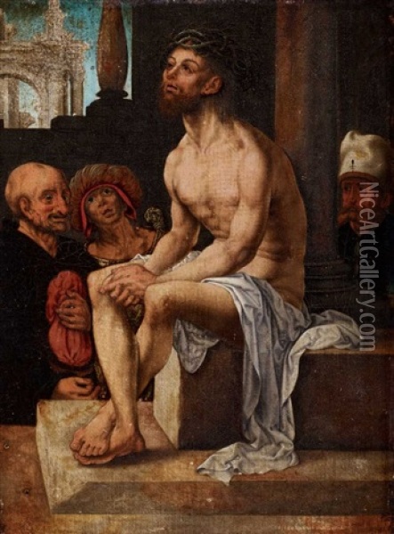 Christus Auf Dem Kalten Stein Oil Painting - Jan Gossaert