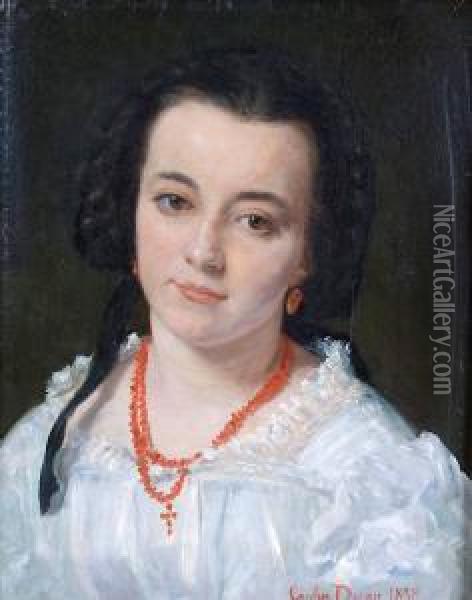 Portrait De Jeune Femme Au Collier De Corail Oil Painting - Carolus (Charles Auguste Emile) Duran