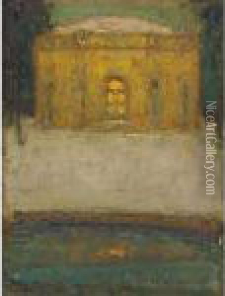 Le Pavillon Francais, Neige, Versailles Oil Painting - Henri Eugene Augustin Le Sidaner