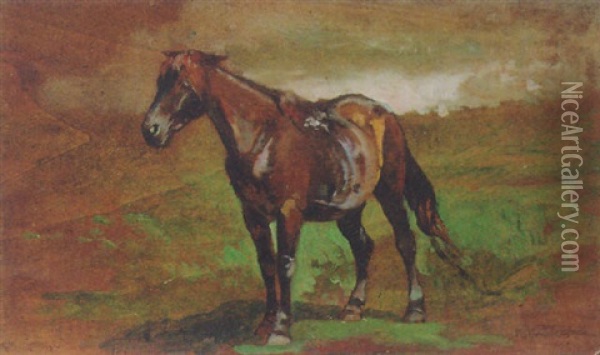 Un Cavallo Brado Oil Painting - Ruggero Panerai