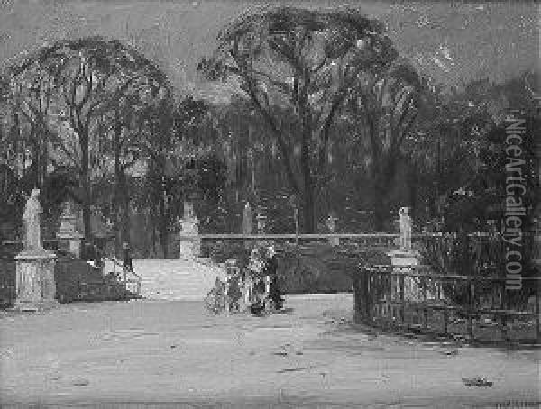 The Tuileries Gardens Oil Painting - Jean Lefort