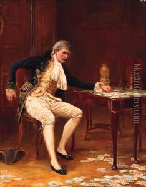 The Frustrated Gambler Oil Painting - Margaret Murray Cookesley