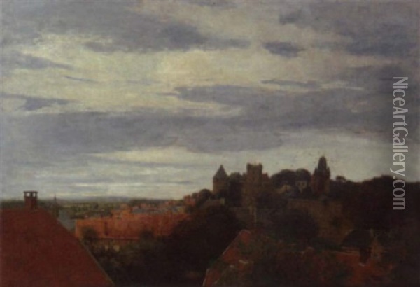 A View On Sloss Bentheim, Bad Bentheim Oil Painting - Evert Cornelis Ekker