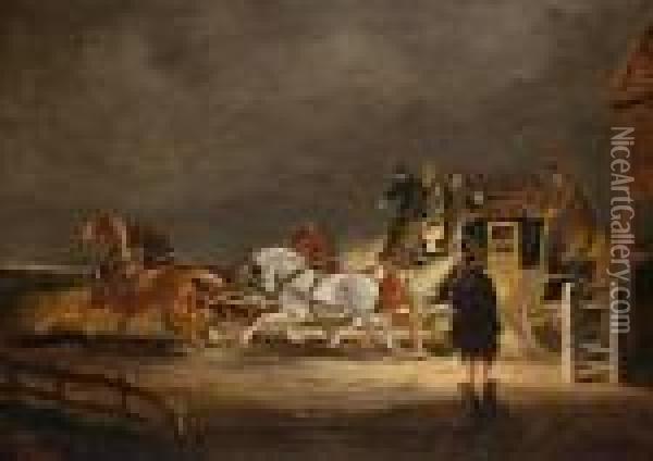 The Oxford-worcester Coach Oil Painting - William Joseph Shayer