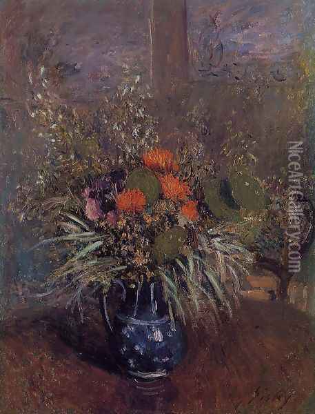 Bouquet of Flowers Oil Painting - Alfred Sisley
