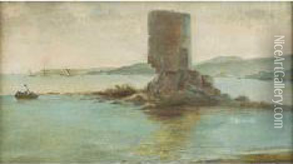 Mulino A Vento Nel Golfo Di La Spezia Oil Painting - Agostino Fossati