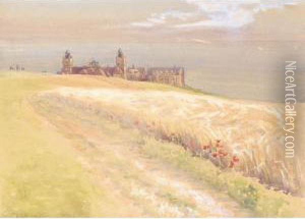 The Clifftop Path Oil Painting - William Bradley Lamond