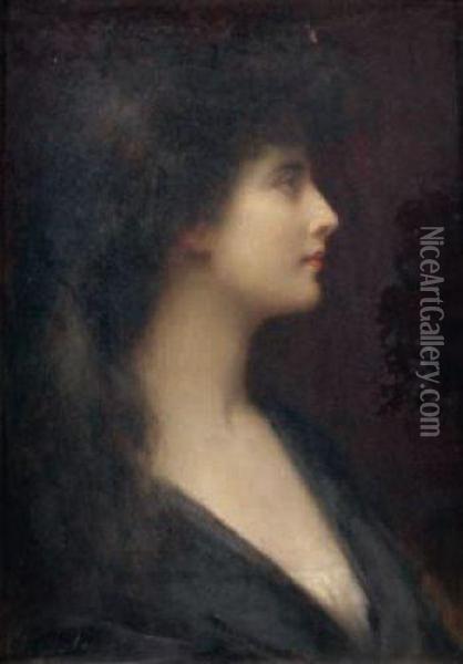 Portrait De Femme Oil Painting - Angelo Asti