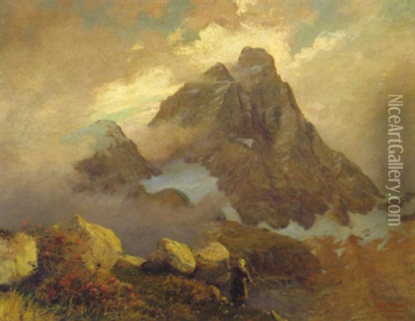 Blick Auf Die Alpen Oil Painting - Leonardo Roda