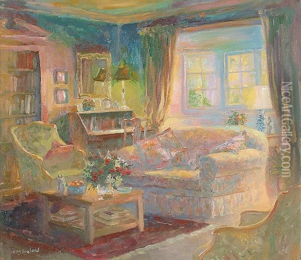 Evening Light, Interior Oil Painting - William Addison Ireland