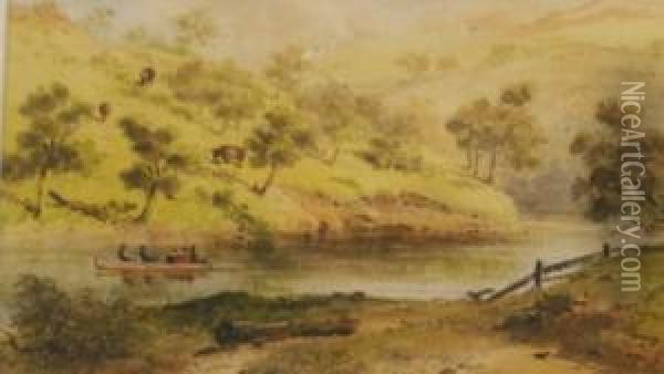 River Scene Oil Painting - Samuel Thomas Gill