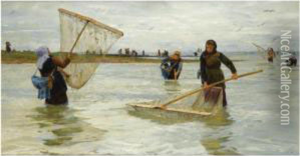 Shrimpers Oil Painting - Lionel Percy Smyth