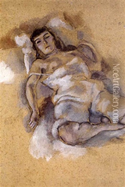 Femme Se Reposant Oil Painting - Jules Pascin