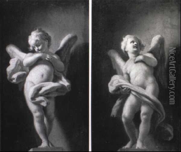 Deux Angelots Oil Painting - Francesco de Mura