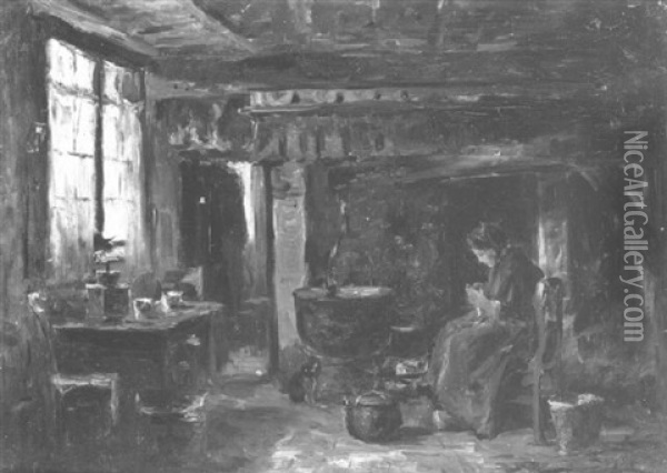 Kitchen Scene Oil Painting - Armand Gustave Gerard Jamar