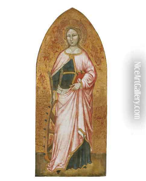 Saint Catherine Oil Painting - di Simone da Lucca Giuliano