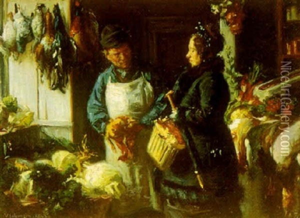 Vildthandleren Oil Painting - Viggo Johansen
