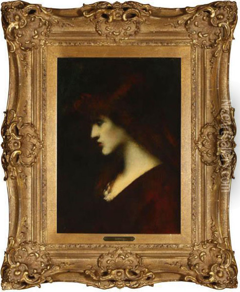 Profile Of A Red-headed Oil Painting - Jean-Jacques Henner