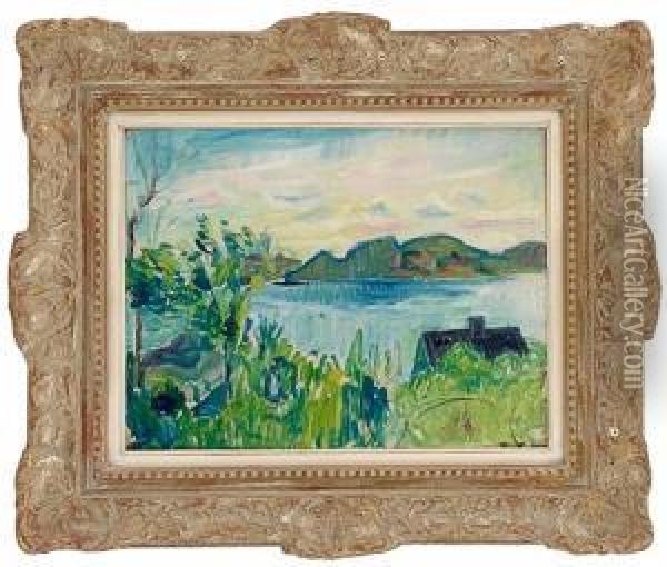 Coastal Landscape Withhouses 1923 1923 Oil Painting - Thorvald Erichsen