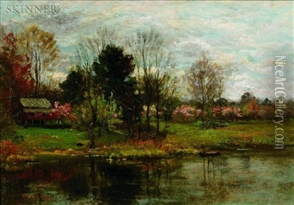 Along The River Oil Painting - John Joseph Enneking