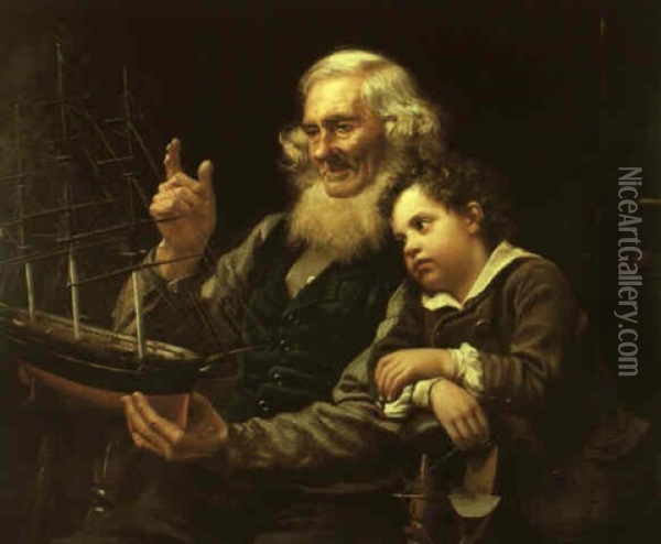 Story Of The Sea Oil Painting - John George Brown