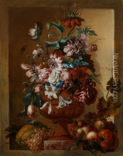 Grosses Blumenstilleben Oil Painting - Jacoba Maria van Nickele
