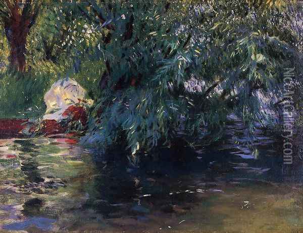 A Backwater, Calcot Mill near Reading Oil Painting - John Singer Sargent