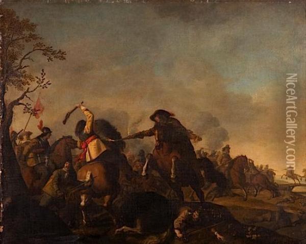 Choc De Cavalerie Oil Painting - Pauwel Casteels