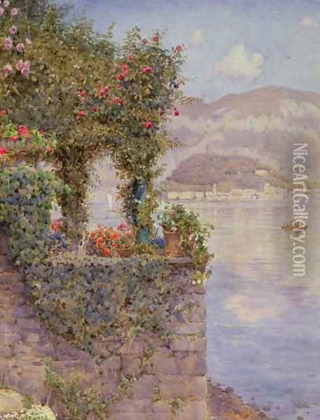 Bellagio from Tremezzo Oil Painting - Ernest Arthur Rowe